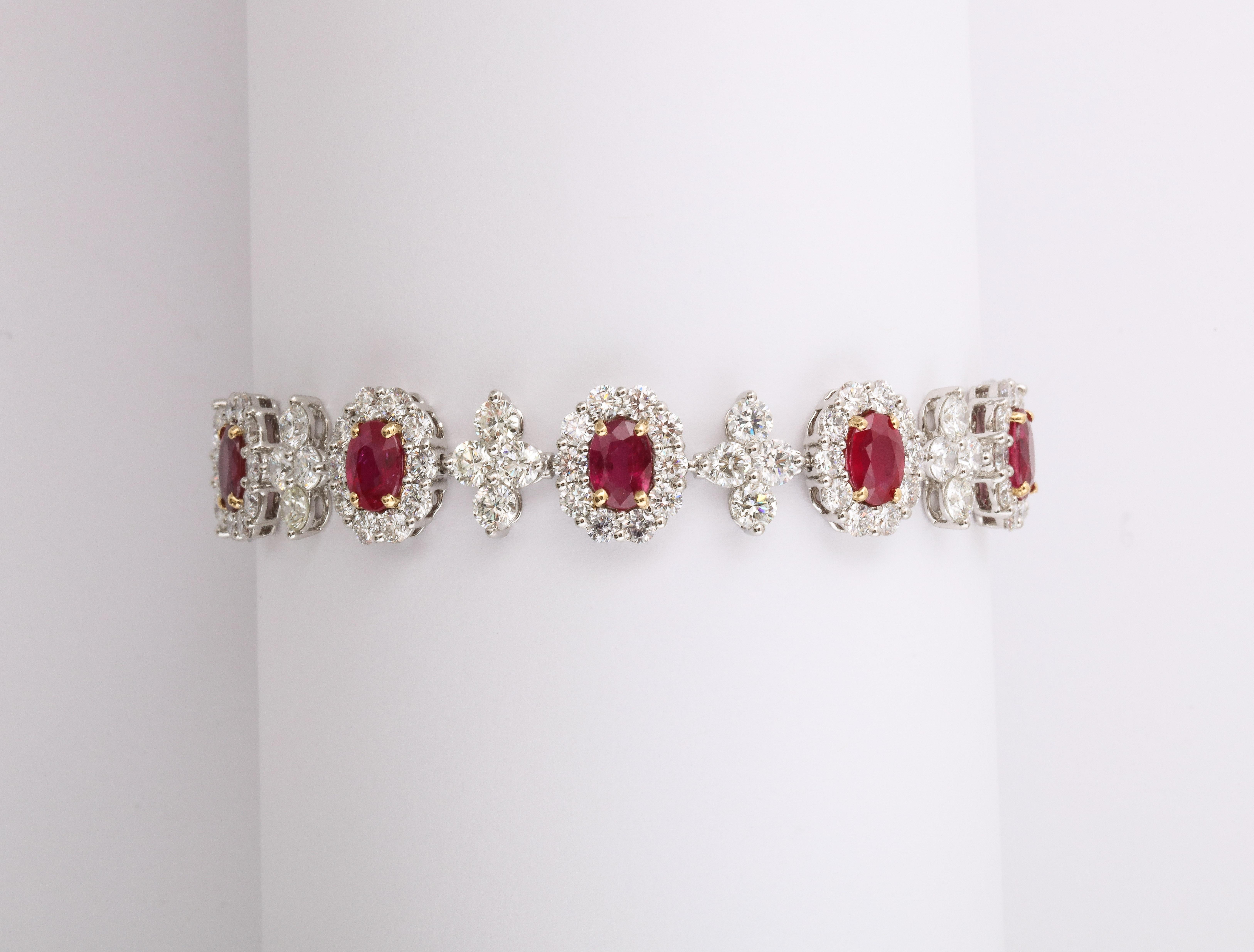 Ruby and Diamond Bracelet  In New Condition For Sale In New York, NY