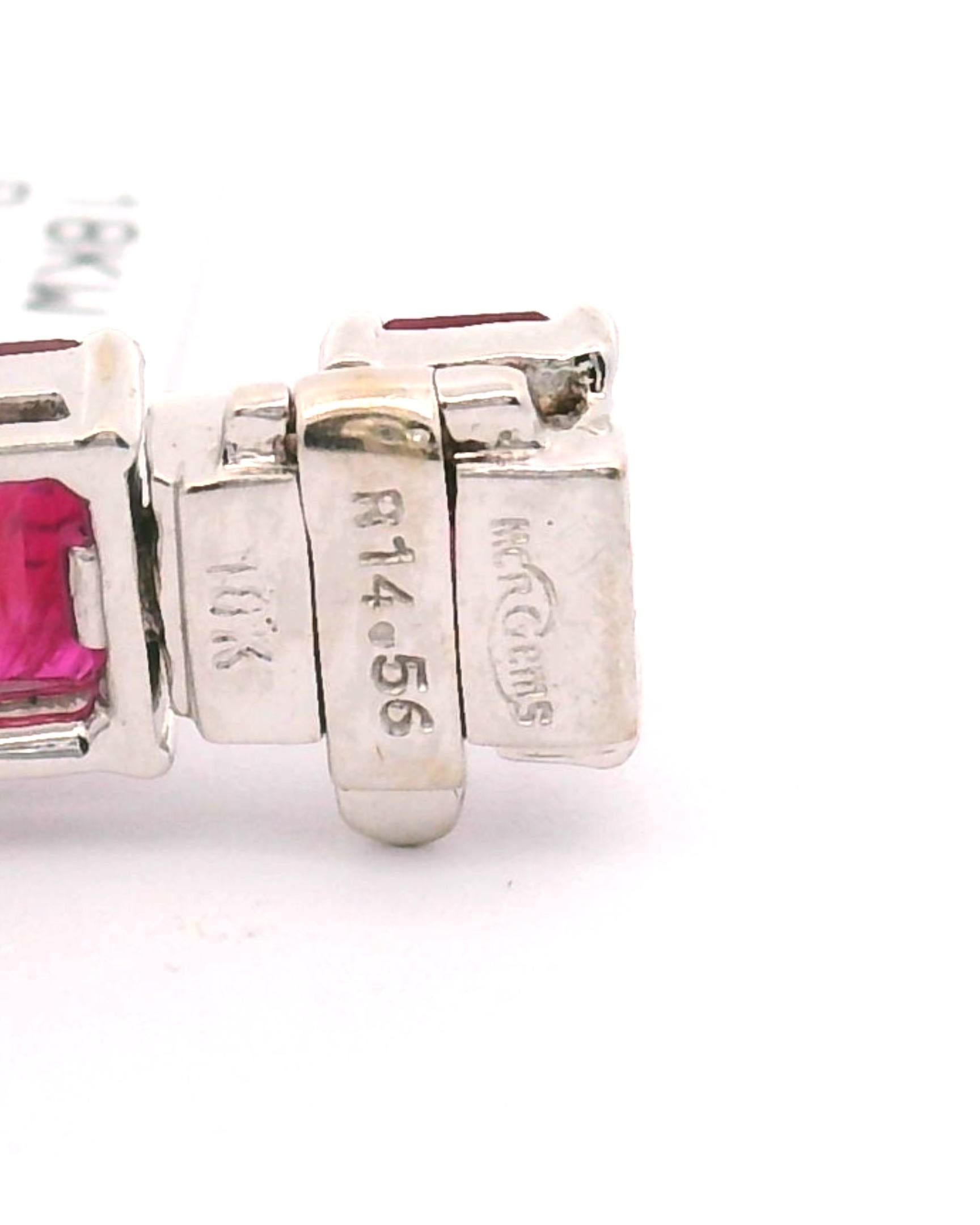 Women's or Men's Ruby And Diamond Bracelet For Sale