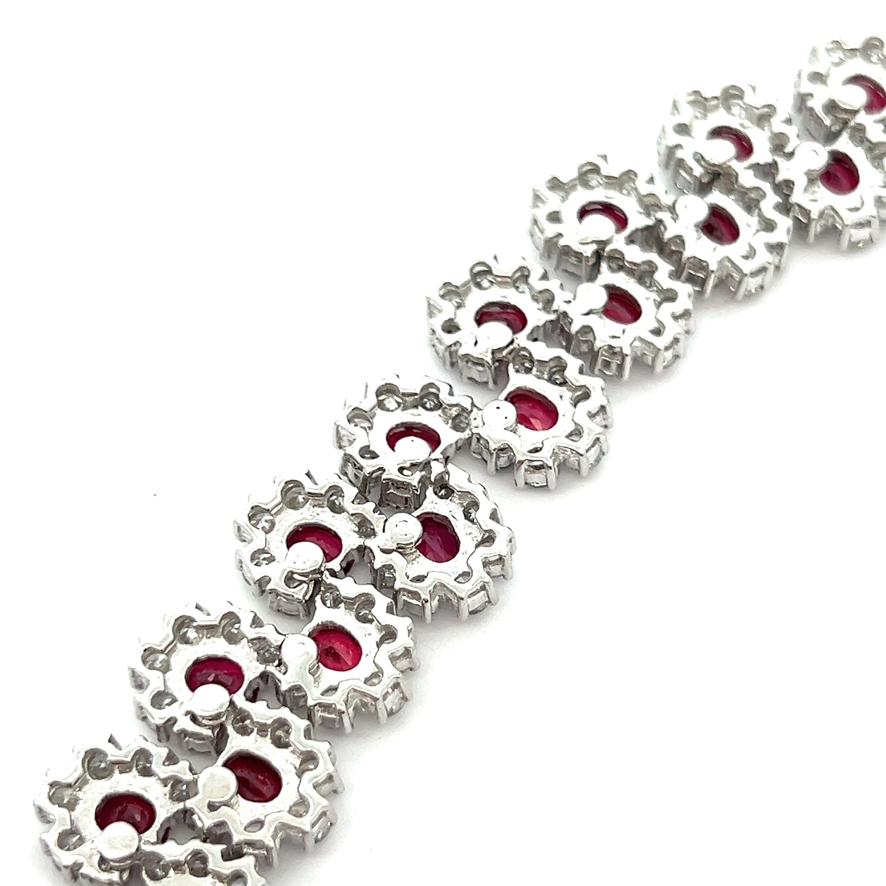 Women's Ruby and Diamond Bracelet For Sale