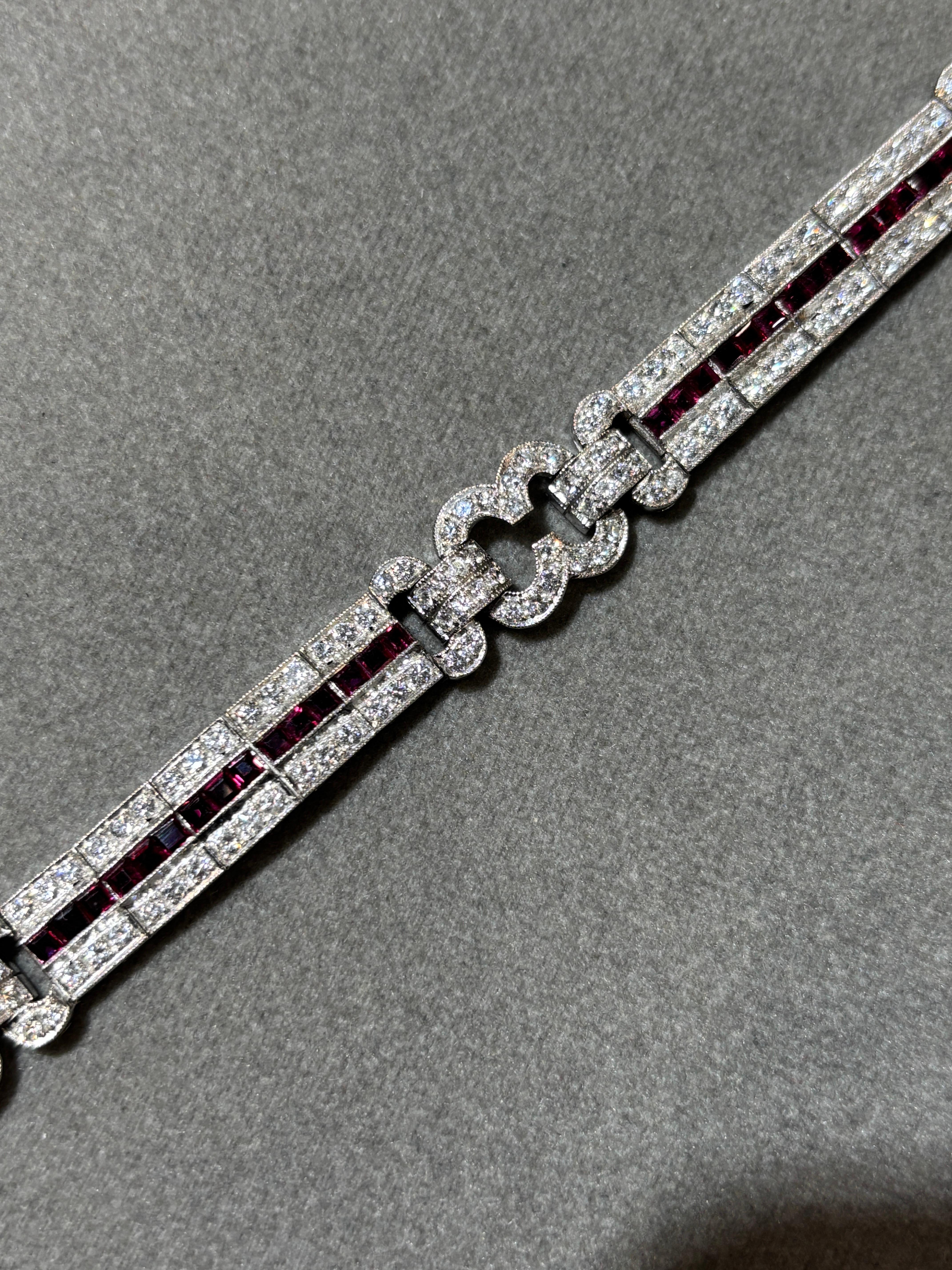 Pulsera de rubíes y diamantes en venta 1