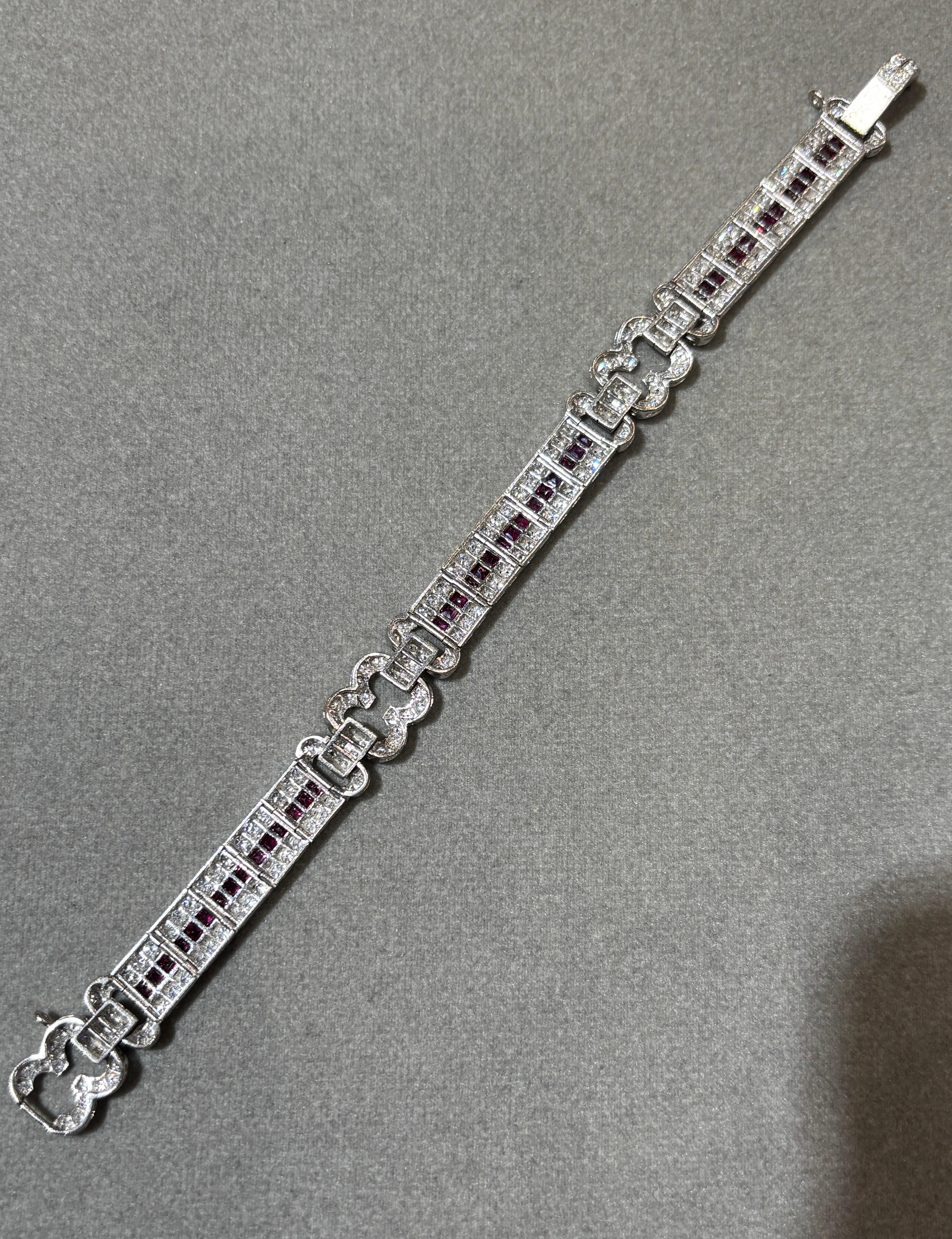 Pulsera de rubíes y diamantes en venta 2