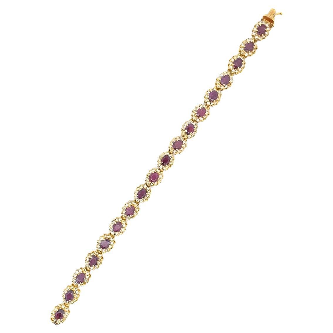 Pulsera de rubíes y diamantes