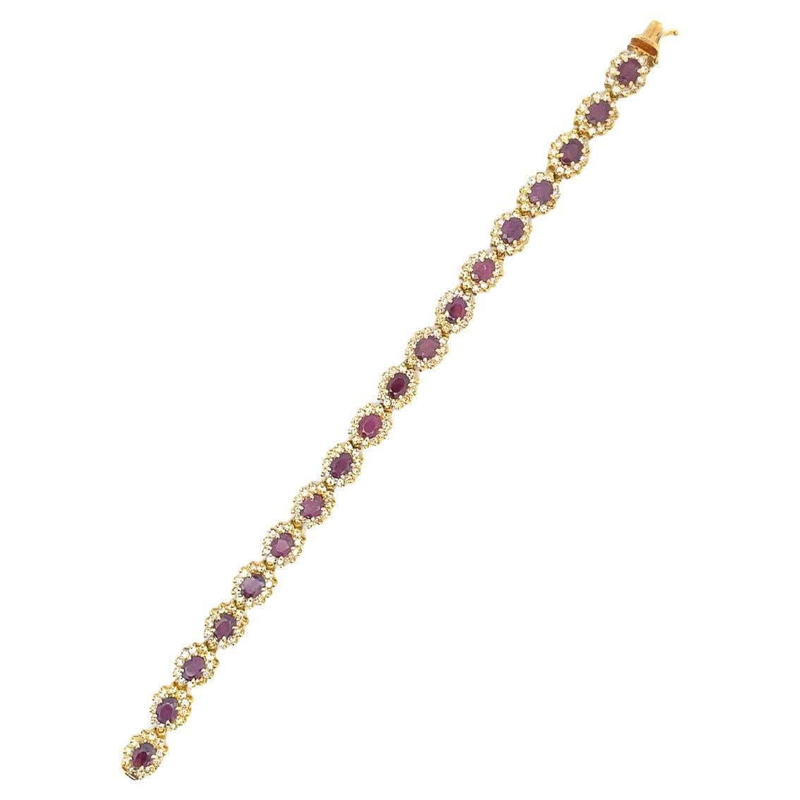 Ruby and Diamond Bracelet  For Sale