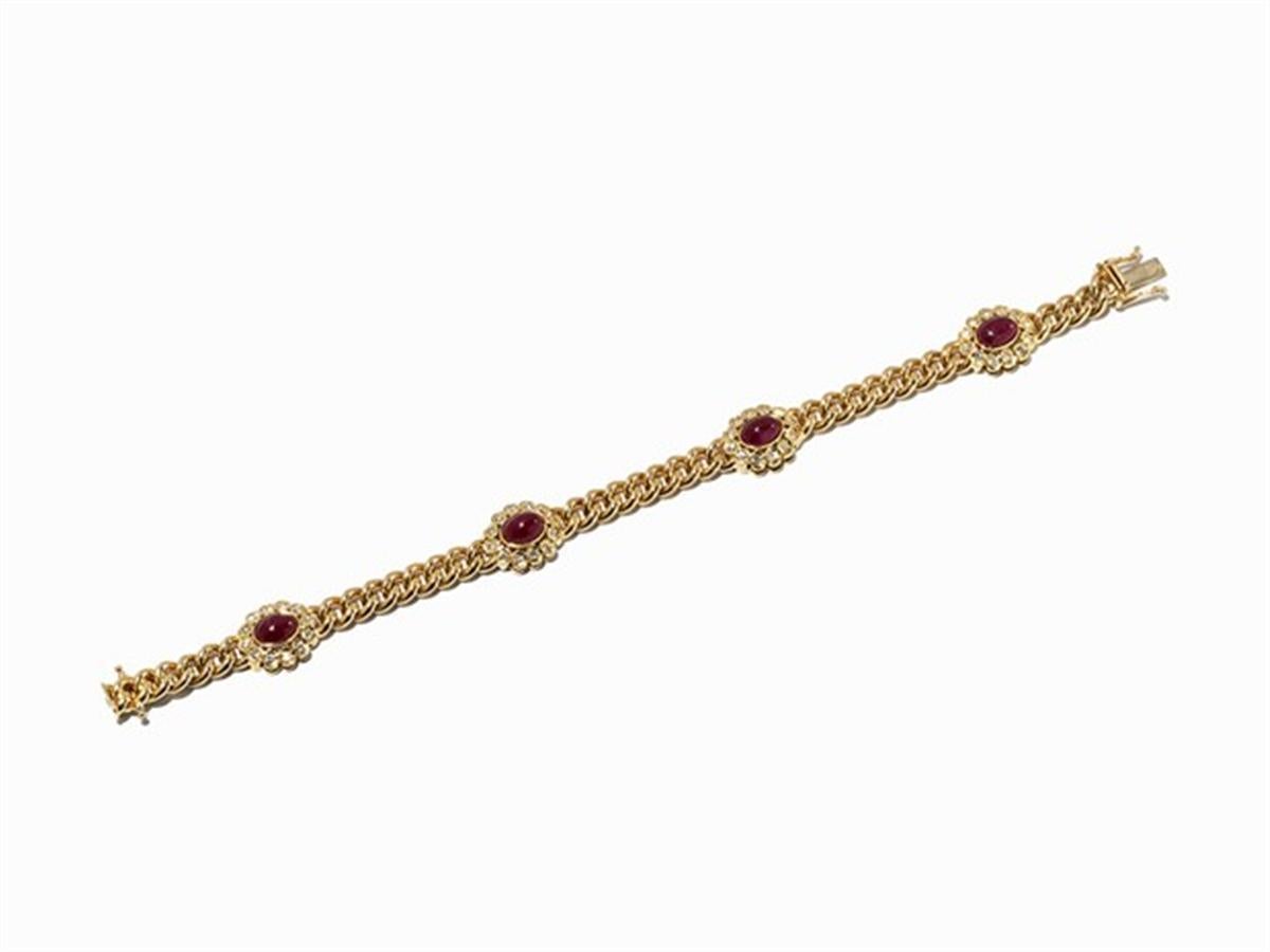 Ruby and Diamond Bracelet in 14 Carat Yellow Gold 1