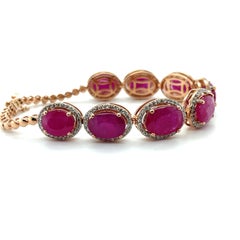 Ruby and Diamond Bracelet in 14ct Rose Gold