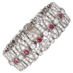 Ruby and Diamond Bracelet in 18K White Gold Ruby and Diamond Bracelet in 18K White Gold