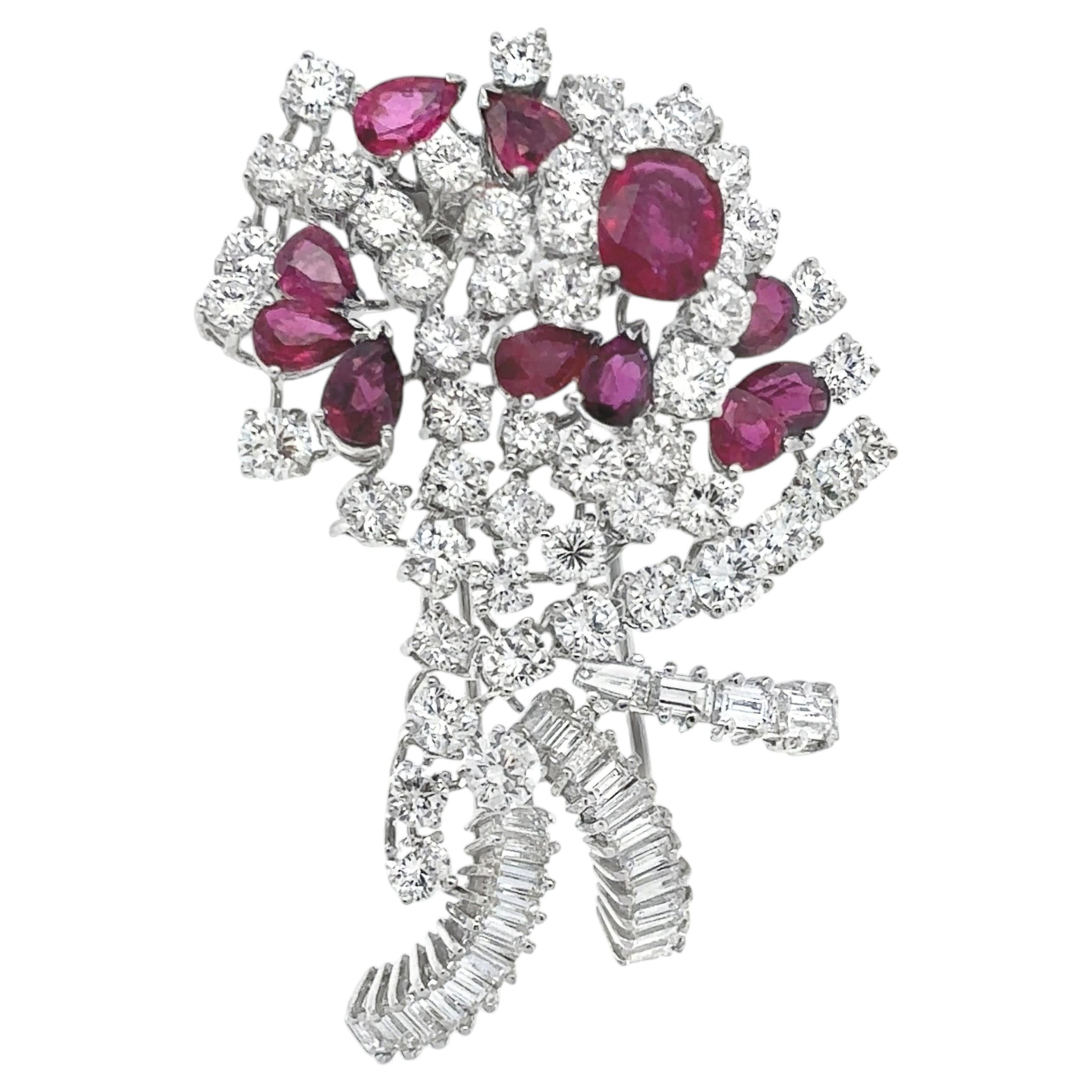 Ruby and Diamond Brooch