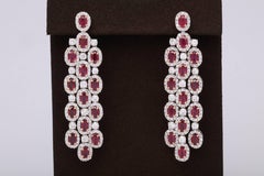 Ruby and Diamond Chandelier Earrings