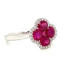 Ruby and Diamond Clover Ring