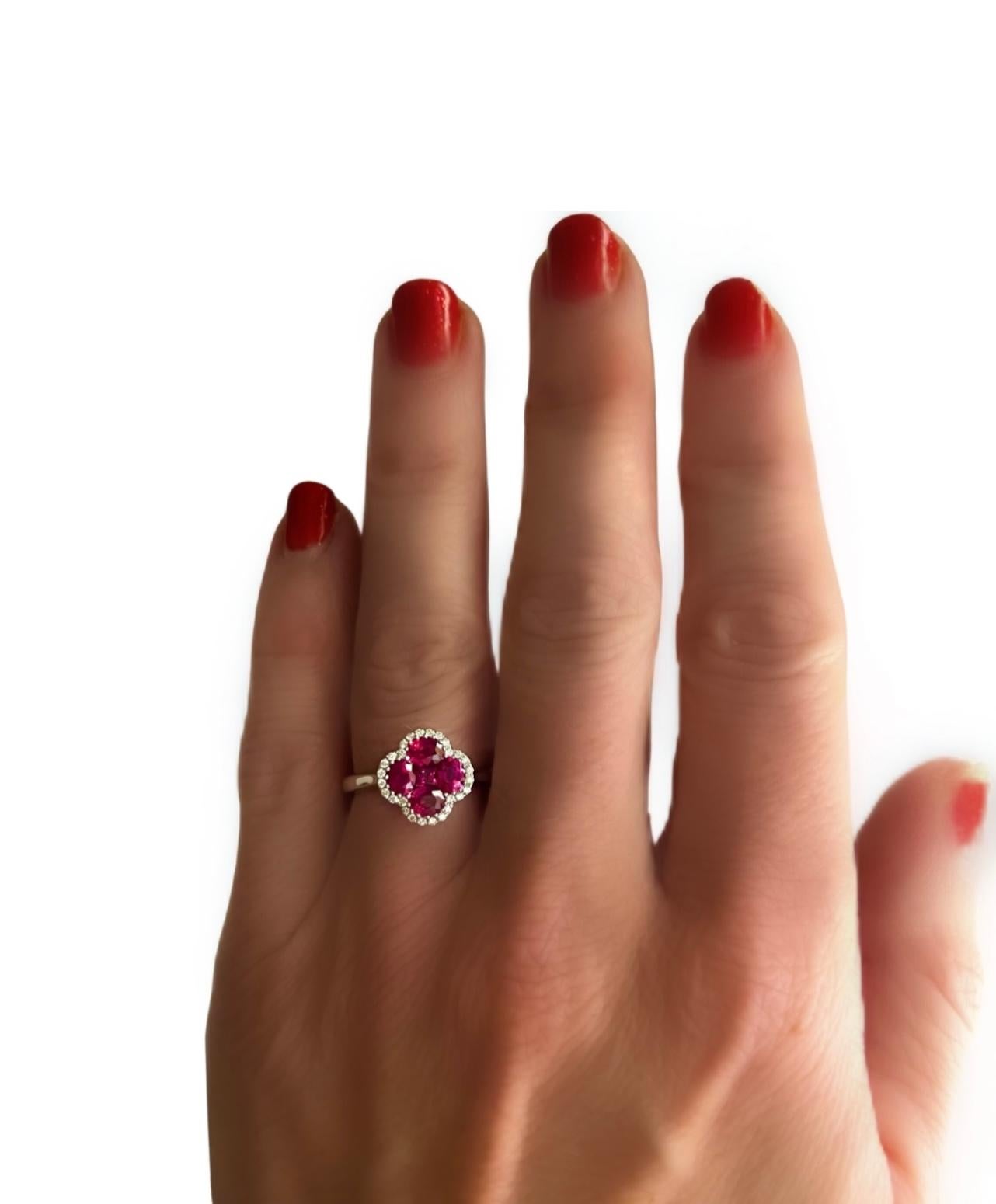 Klee-Ring mit Rubin und Diamant 1