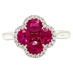 Ruby and Diamond Clover Ring