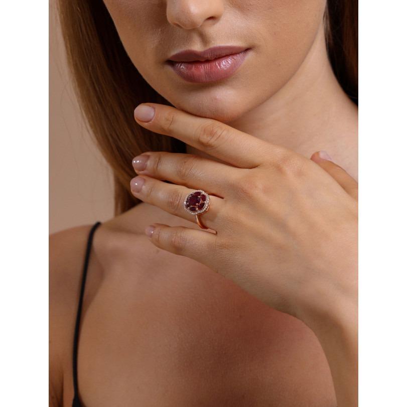 Ruby and Diamond Cluster 2.98ct Ring For Sale 1