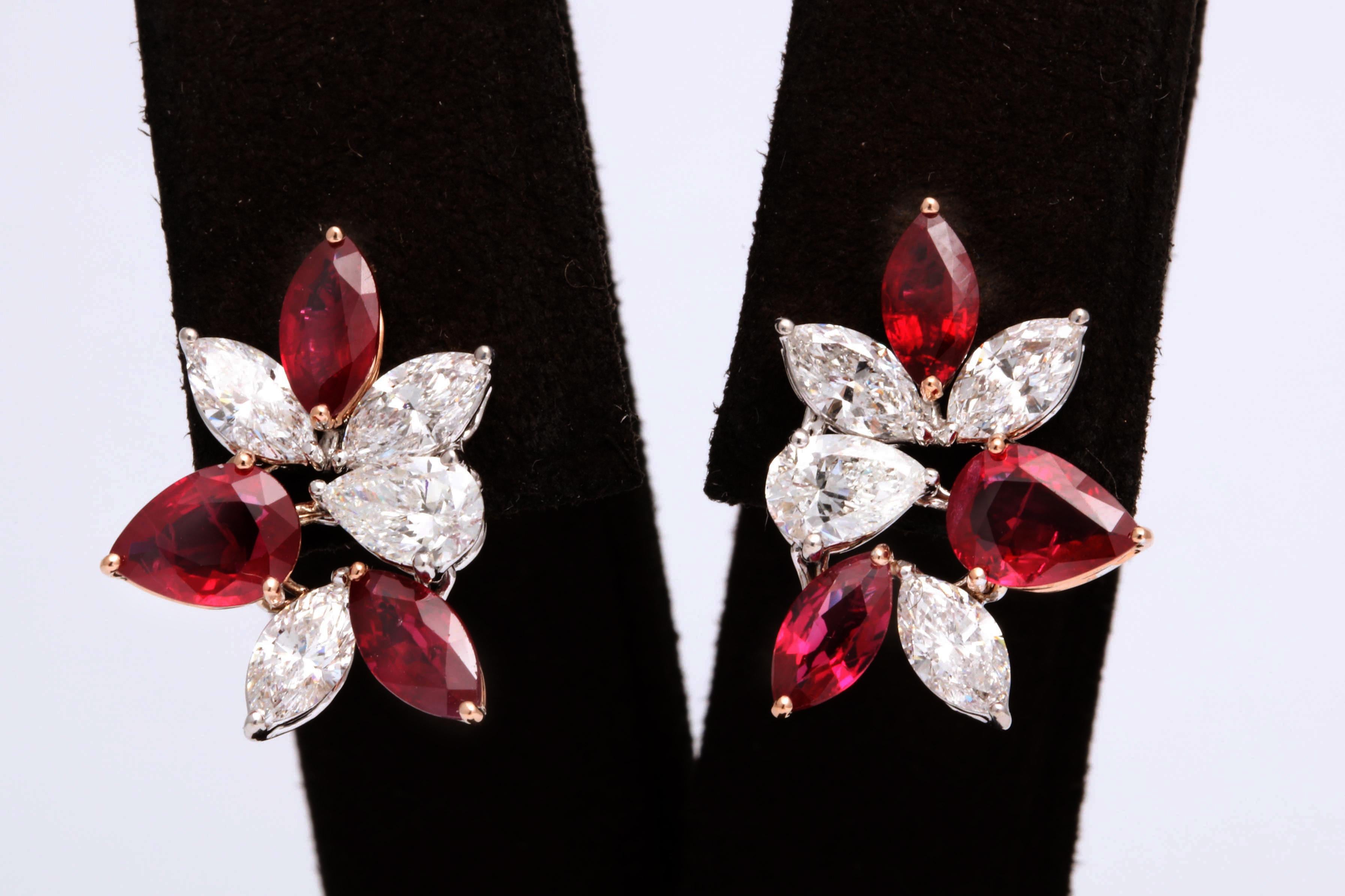 ruby diamond earrings