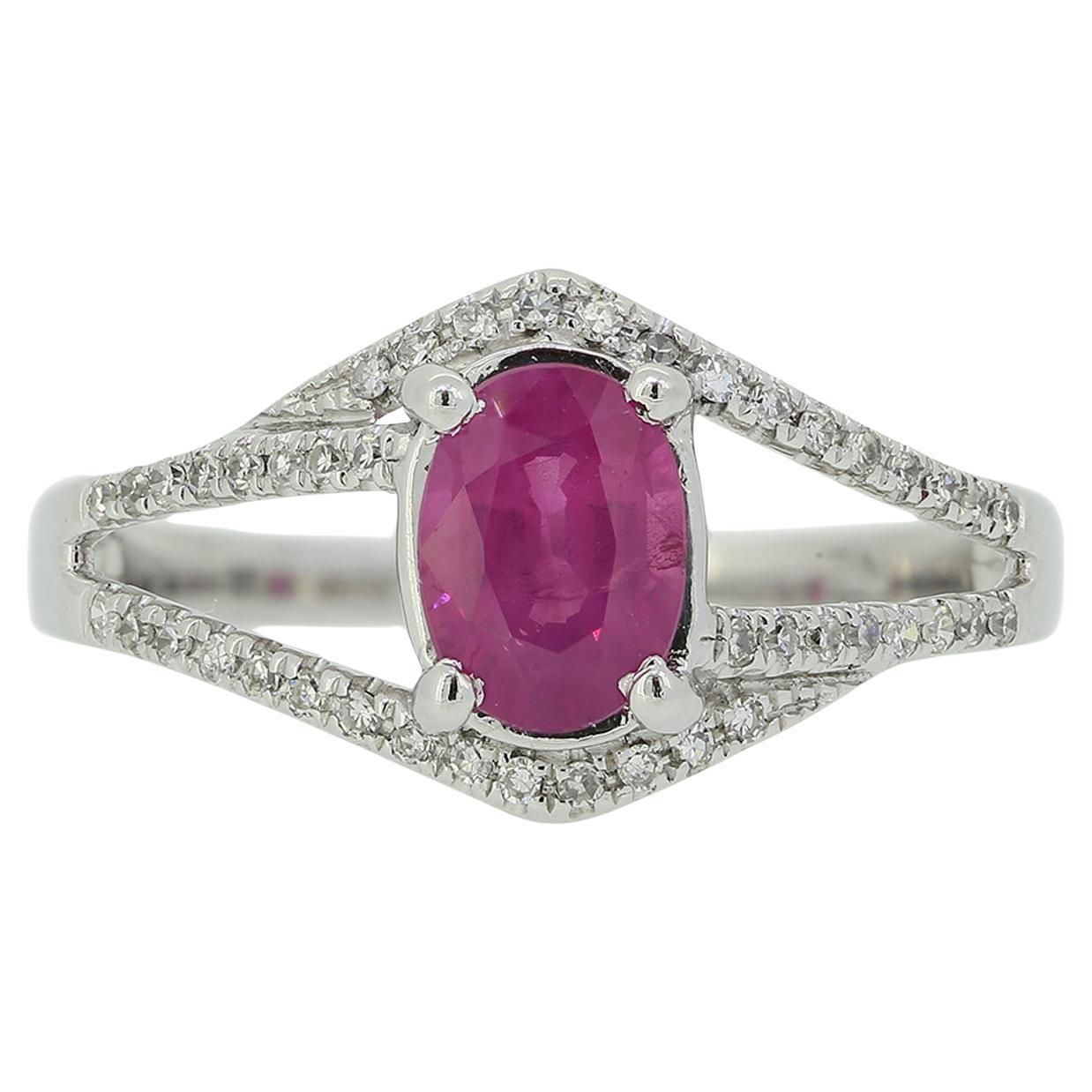Antique Ruby and Diamond Cluster Ring For Sale at 1stDibs