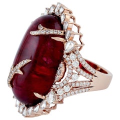 Ruby and Diamond Cocktail Ring