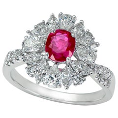 Ruby and Diamond Cocktail Ring