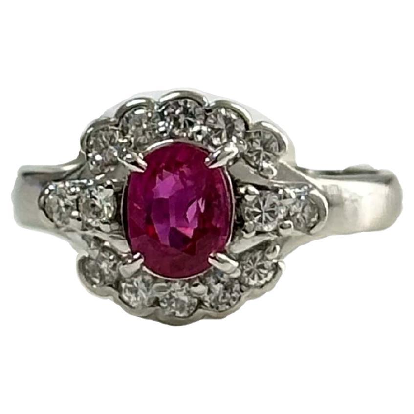 Bague cocktail rubis et diamant