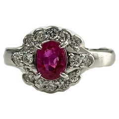 Bague cocktail rubis et diamant