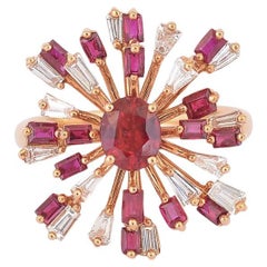 Ruby and Diamond Cocktail Ring in 18k Gold