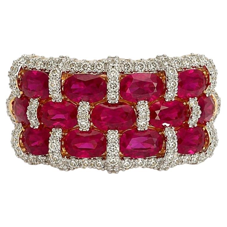 Ruby and Diamond Cocktail Ring in 18K Gold