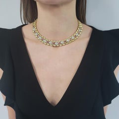 Ruby And Diamond Collar Necklace In 18k Yellow Gold