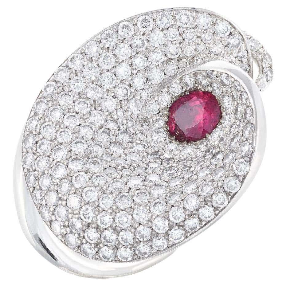 Rocks Off Ruby Rings Vintage Crystal Rock and Square Cut Ruby and Emerald Ring set in Yellow ...