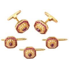 Ruby and Diamond Cuff-Links