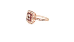 Ruby and Diamond Cushion Halo Ring 1.30ct in 14K Rose Gold Size 7