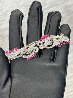 Ruby and Diamond Double Clip Brooch