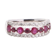 Ruby and Diamond Dress Ring in 18 Carat White Gold