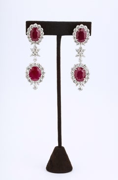 Ruby and Diamond Drop Earring