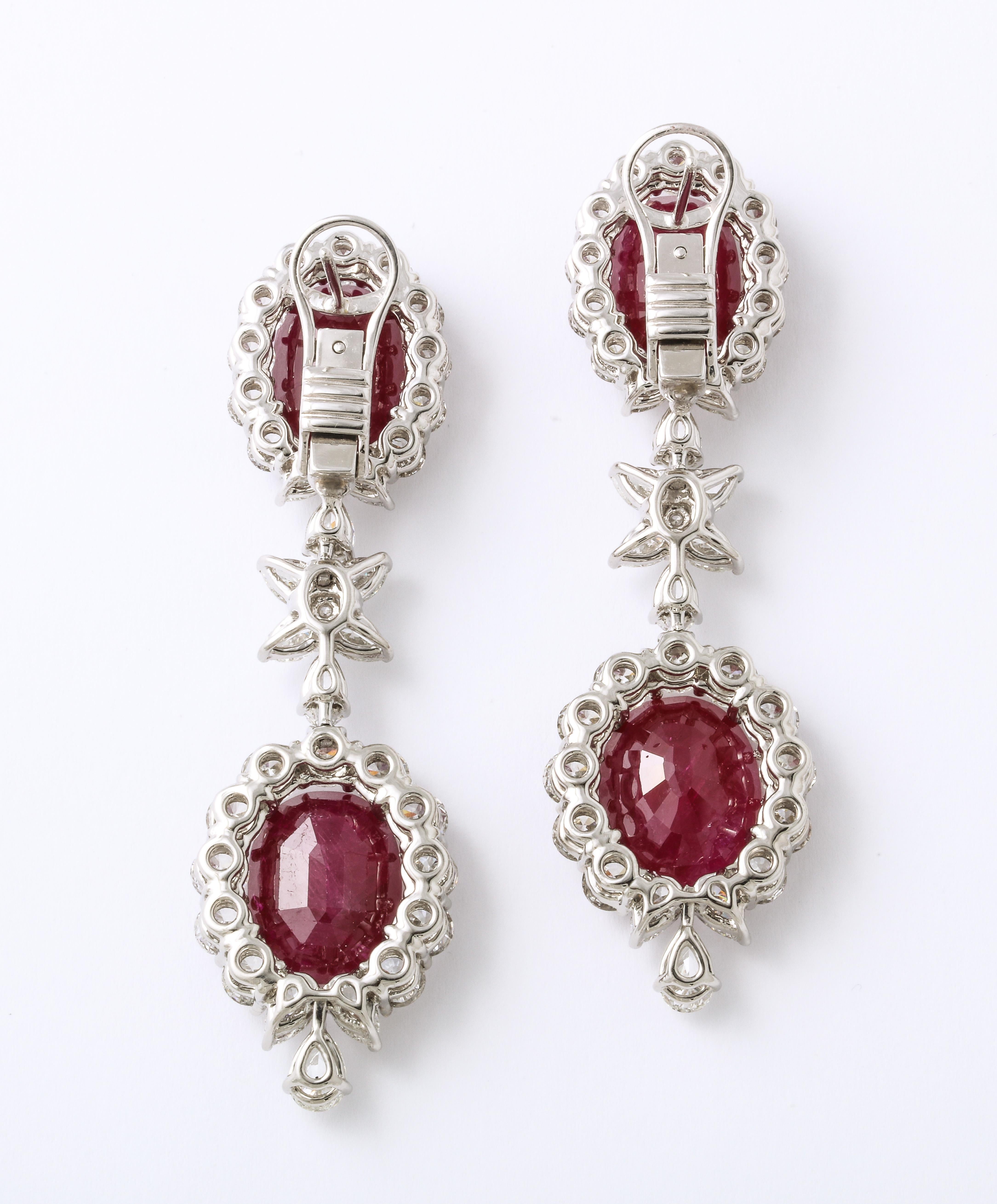 Ruby and Diamond Drop Earring For Sale 3