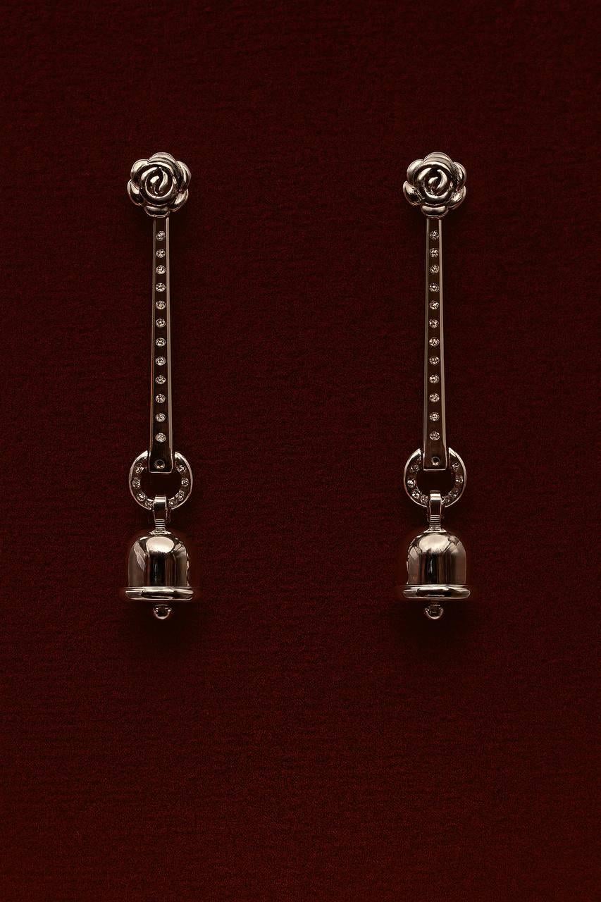 Ruby and Diamond drop earrings. in vendita 3