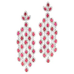 Ruby And Diamond Earring In 18K Gold