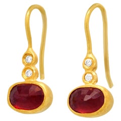 Ruby and Diamond Earrings 24k/18k