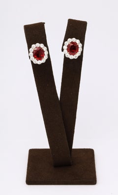 Boucles d'oreilles rubis et diamants