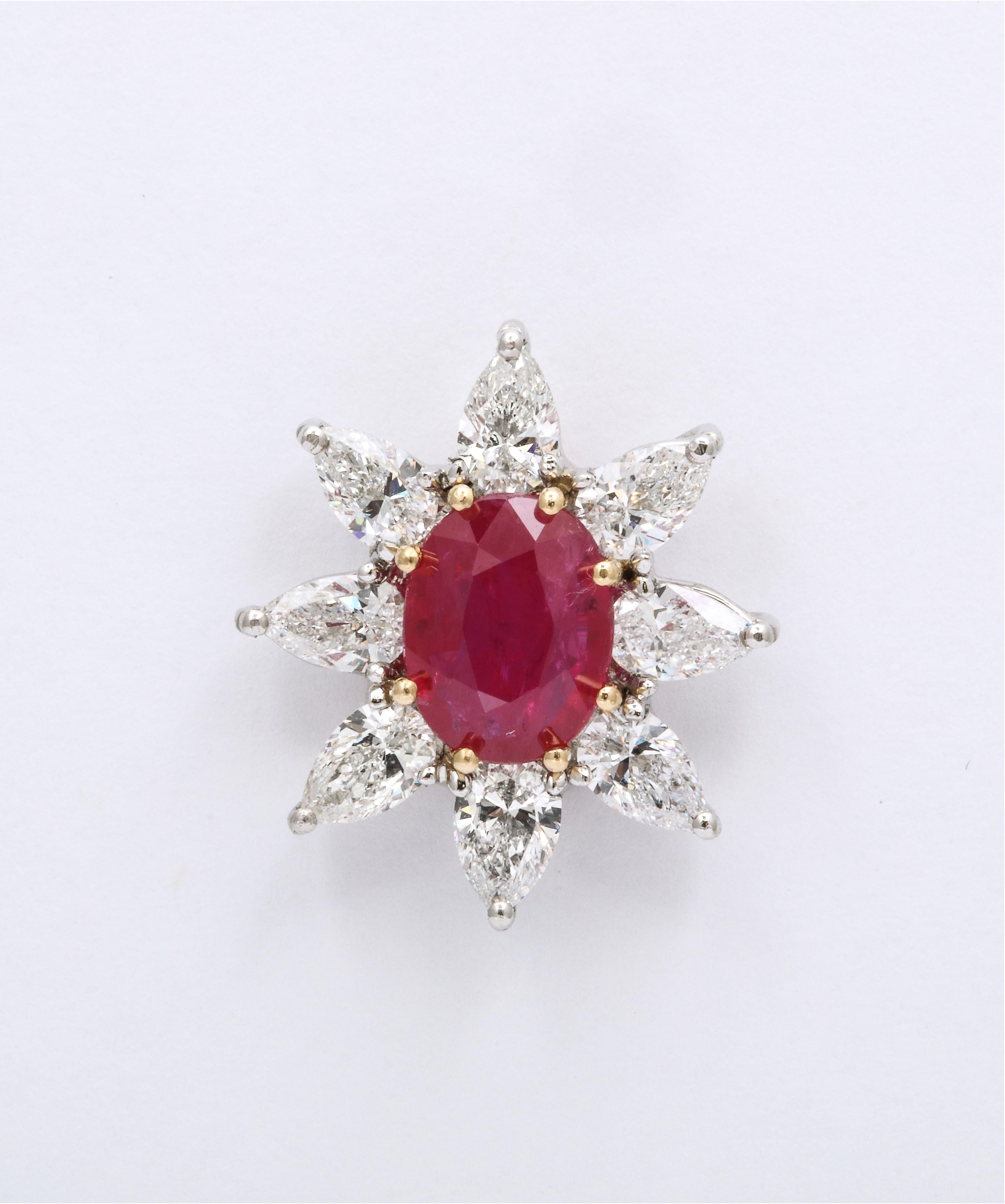 Ruby and Diamond Earrings In New Condition For Sale In New York, NY