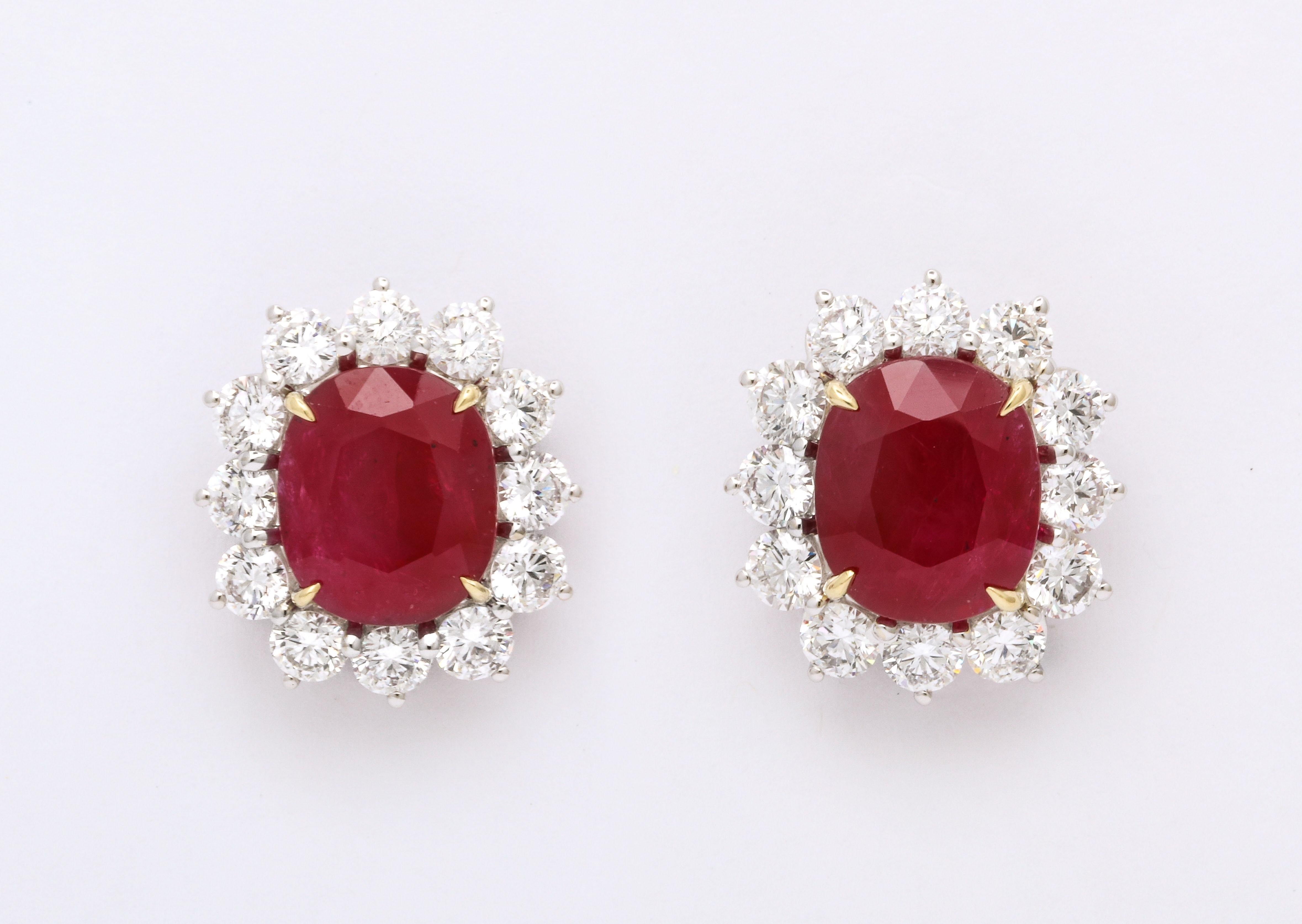 Ruby and Diamond Earrings In New Condition For Sale In New York, NY