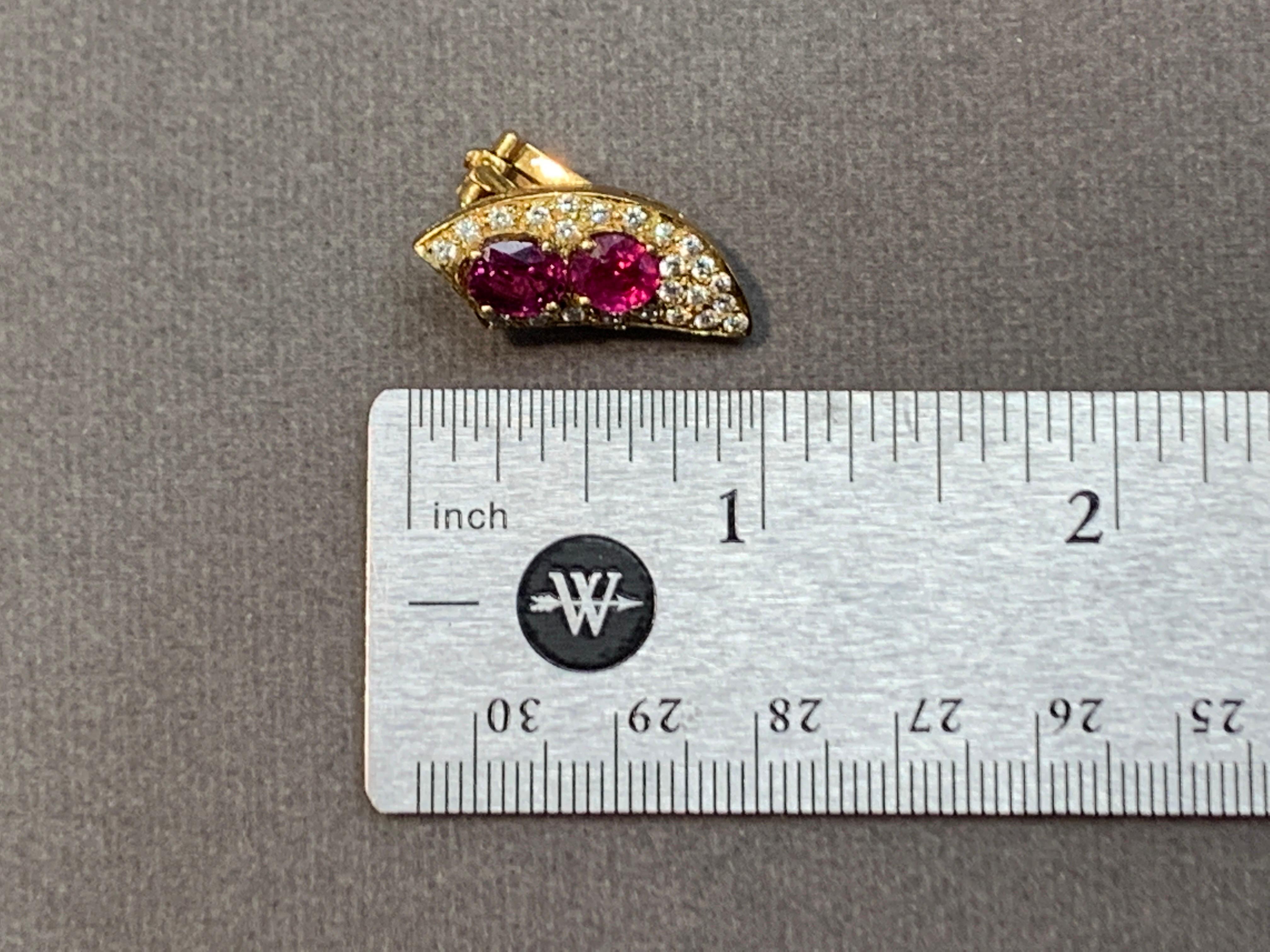 Rubin- und Diamant-Ohrringe  im Zustand „Hervorragend“ im Angebot in New York, NY