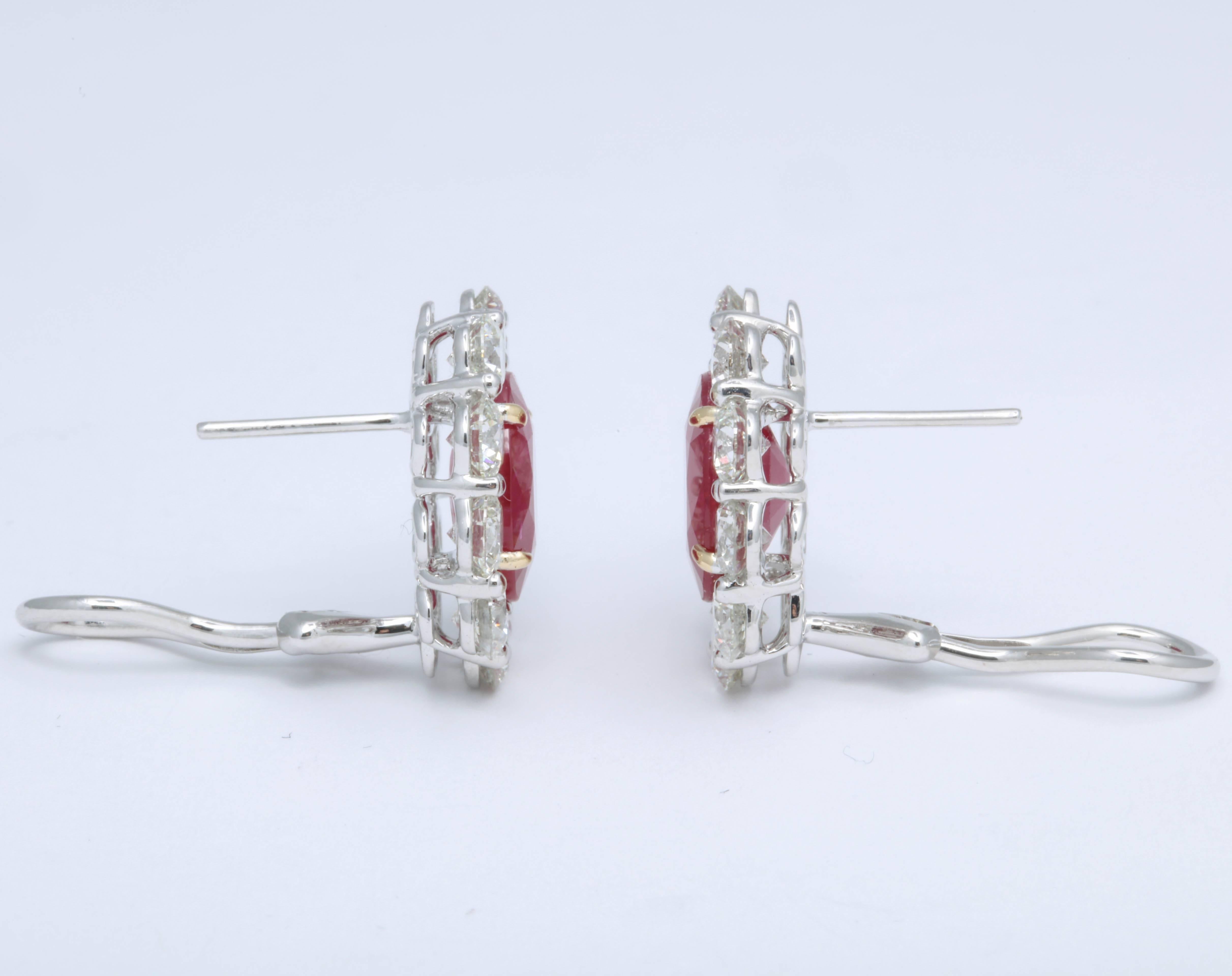 Ruby and Diamond Earrings For Sale 1