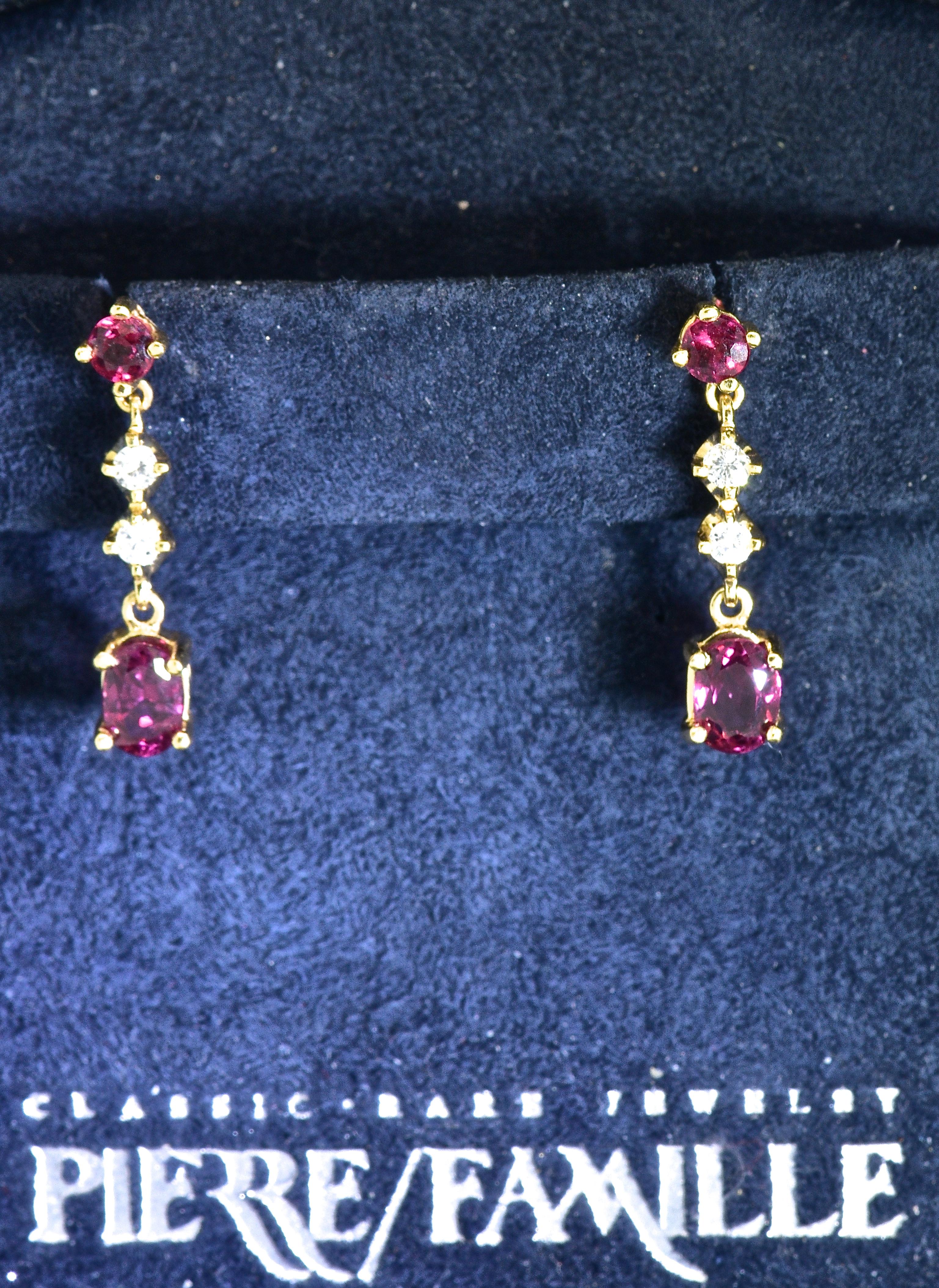 Ruby and Diamond Earrings In Excellent Condition In Aspen, CO