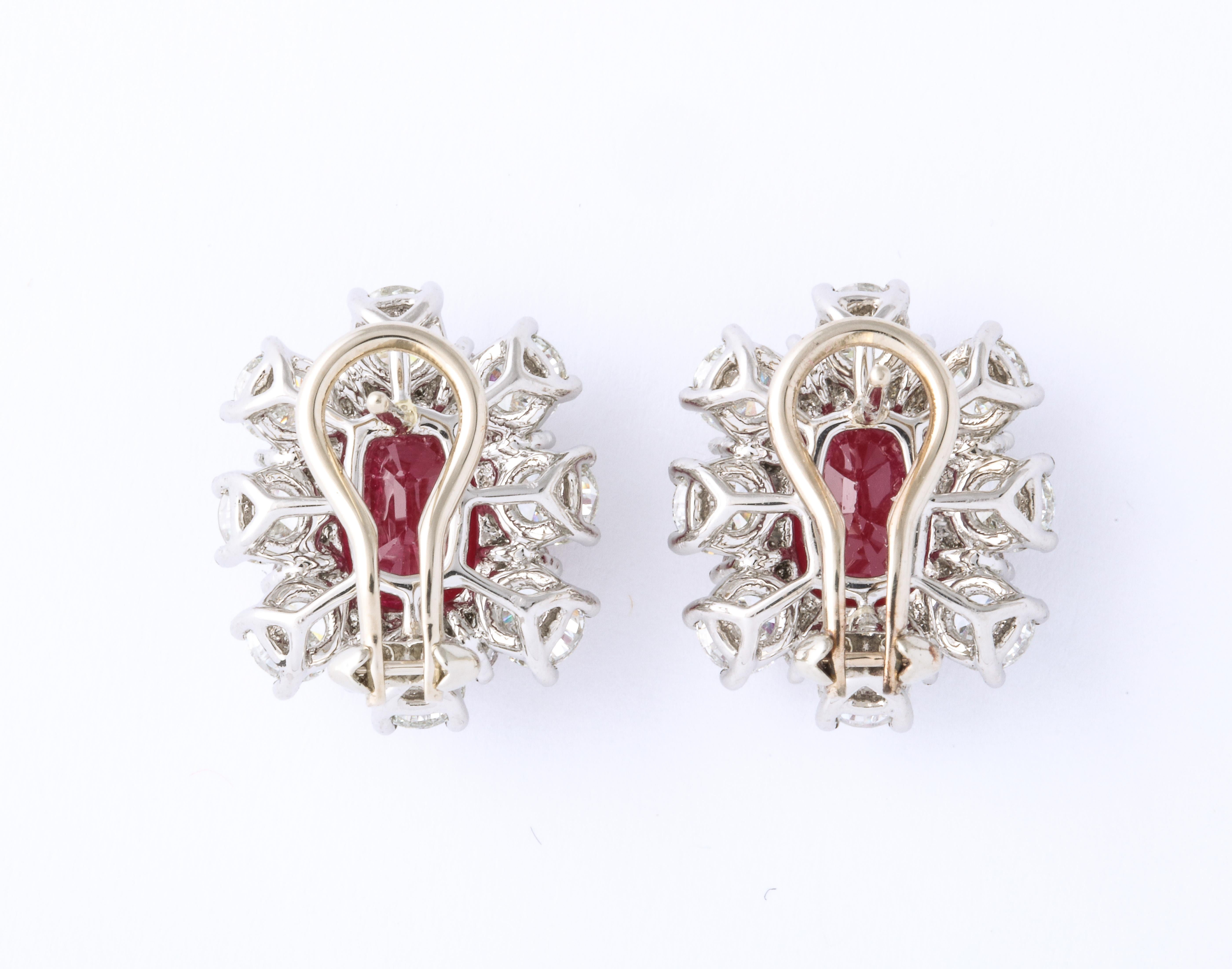 Ruby and Diamond Earrings For Sale 1