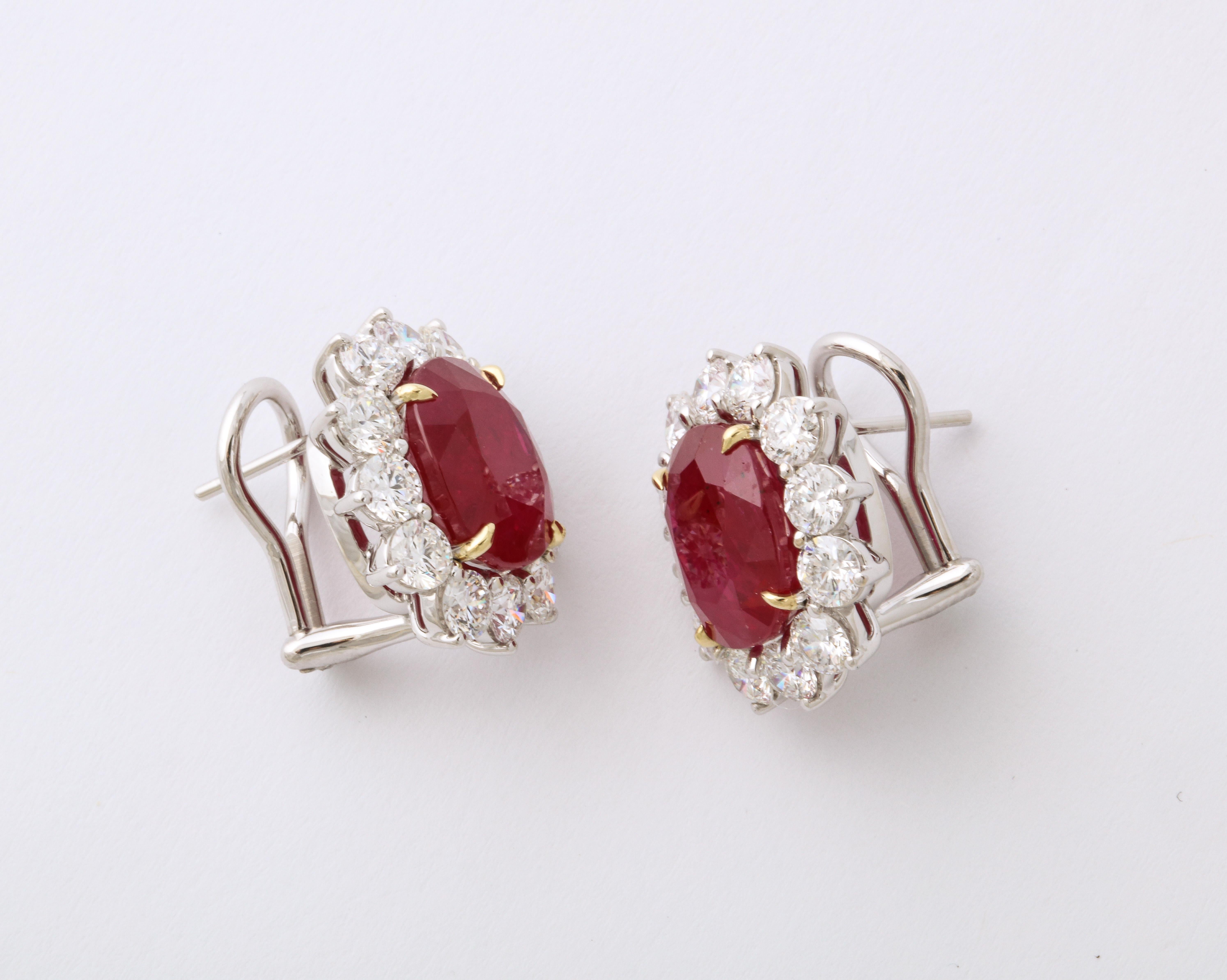 Ruby and Diamond Earrings For Sale 1