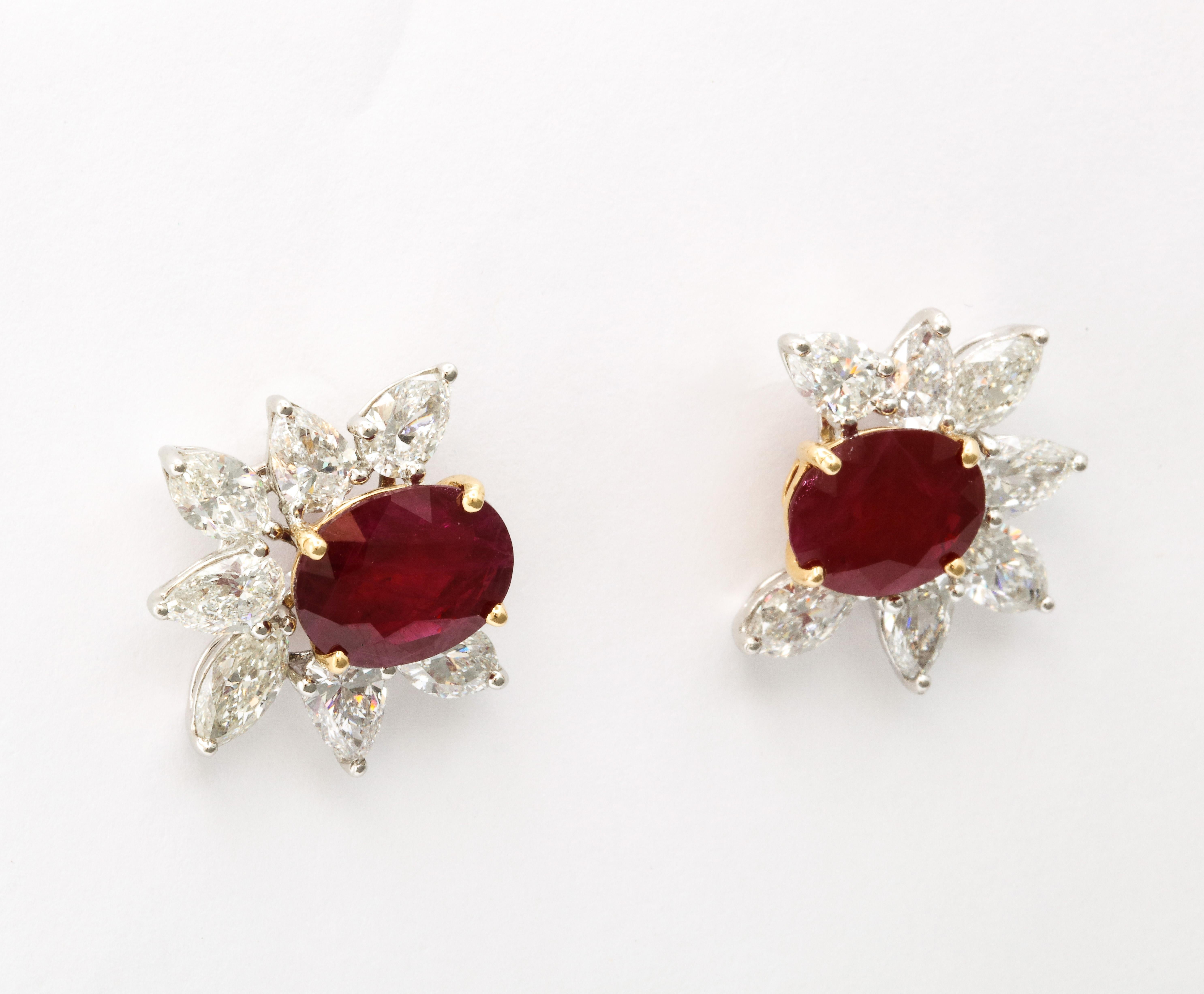 Ruby and Diamond Earrings For Sale 1