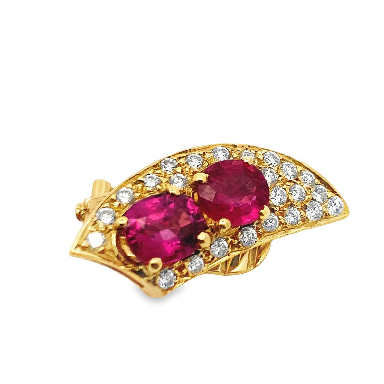 Ruby and Diamond Earrings  For Sale 2