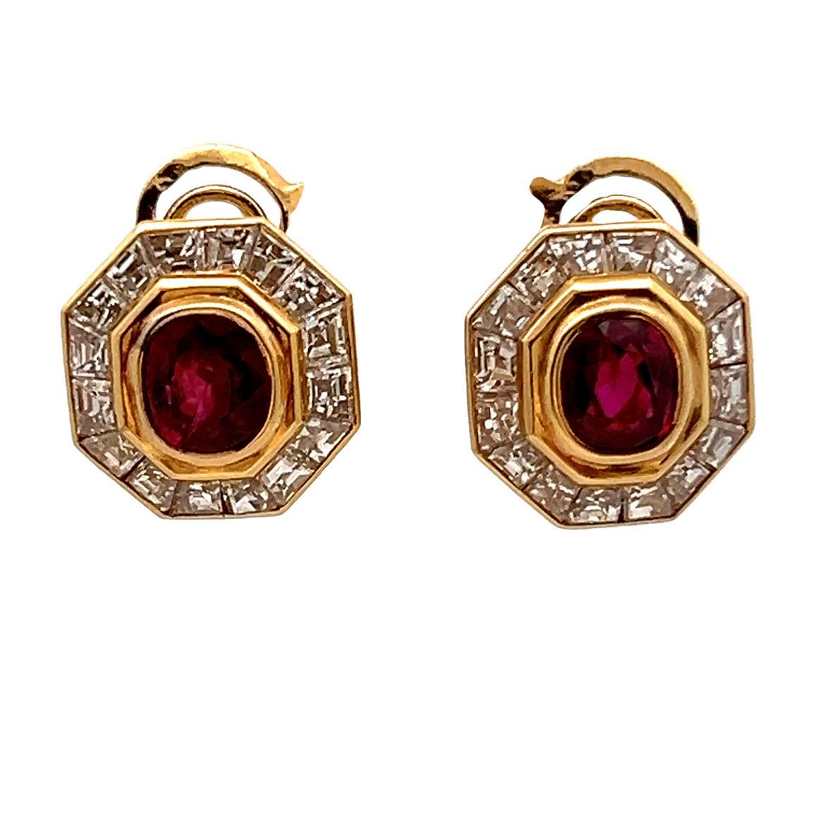 Ruby and Diamond Earrings For Sale 2