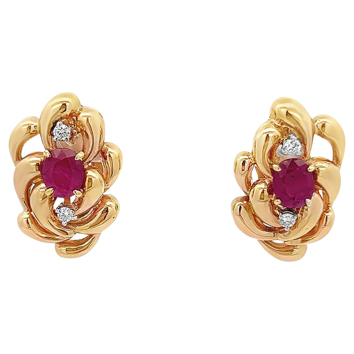 Ruby and Diamond Earrings