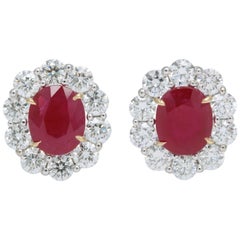 Rubin- und Diamant-Ohrringe