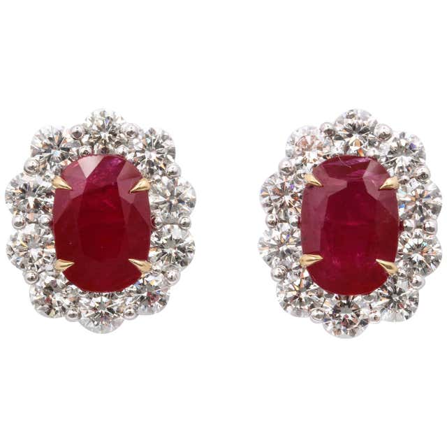 Important Burma Ruby and Diamond Earrings For Sale at 1stDibs | red ...