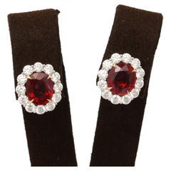 Boucles d'oreilles rubis et diamants